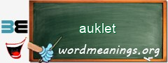 WordMeaning blackboard for auklet